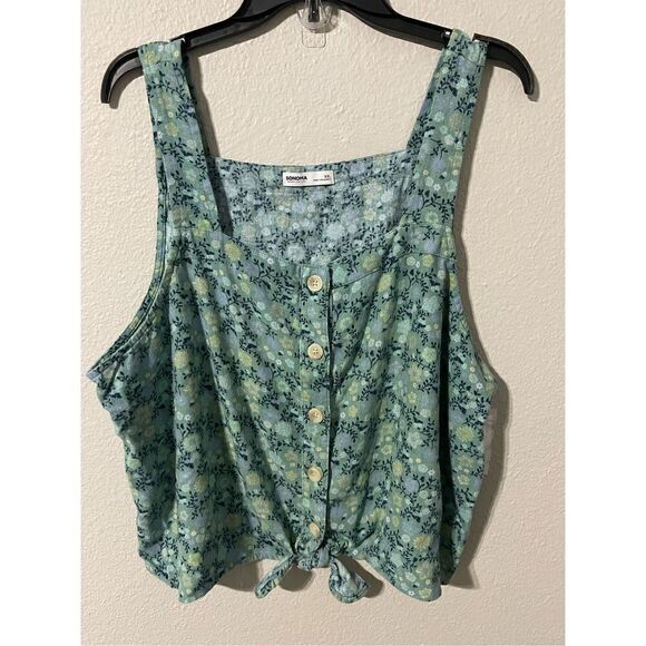 ❤️Women’s Tie Hem Square Neck Tank - Picture 1 of 6